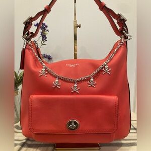 Coach Vintage Legacy Courtenay Coral Hobo Crossbody Leather Handbag